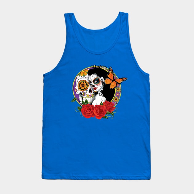 Sugar Skulls Tank Top by tigressdragon